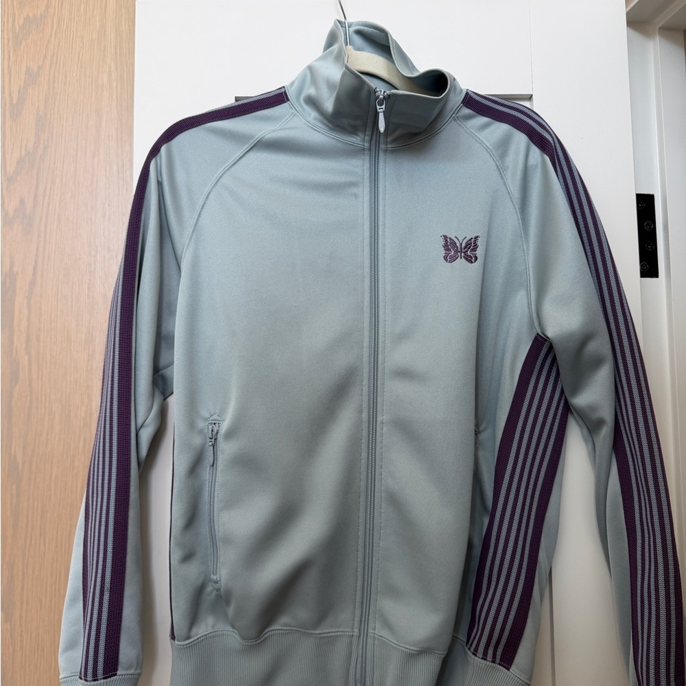 Needles Light Gray Jacket with Purple Accents